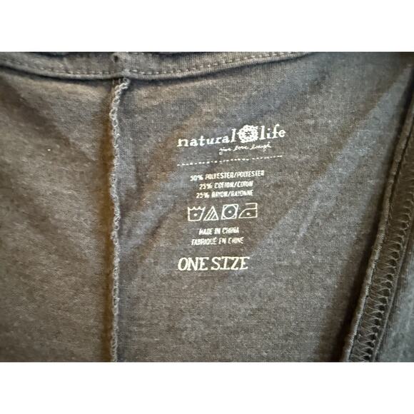 Natural Life Women Jumpsuit One Size Knit Baggy Wide Leg Pockets Comfy Charcoal - Picture 6 of 7